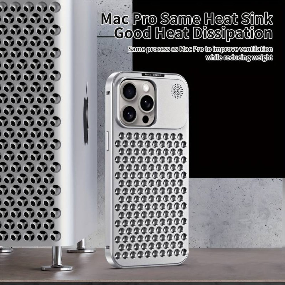 iPhone 15 Pro Max Case Hülle - Aluminium im Mac Pro Look mit Aromatherapie und Wärmeableitung - Space Grey