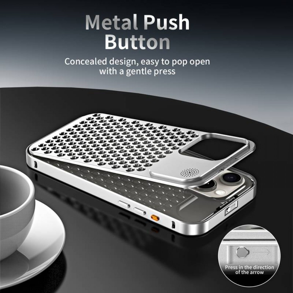 iPhone 15 Pro Max Case Hülle - Aluminium im Mac Pro Look mit Aromatherapie und Wärmeableitung - Space Grey