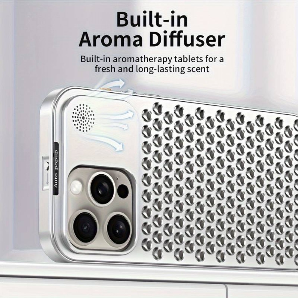 iPhone 15 Pro Max Case Hülle - Aluminium im Mac Pro Look mit Aromatherapie und Wärmeableitung - Space Grey