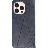 Coque iPhone 15 Pro Max - Flip Géometrique - Bleu