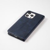 Coque iPhone 15 Pro Max - Flip Géometrique - Bleu