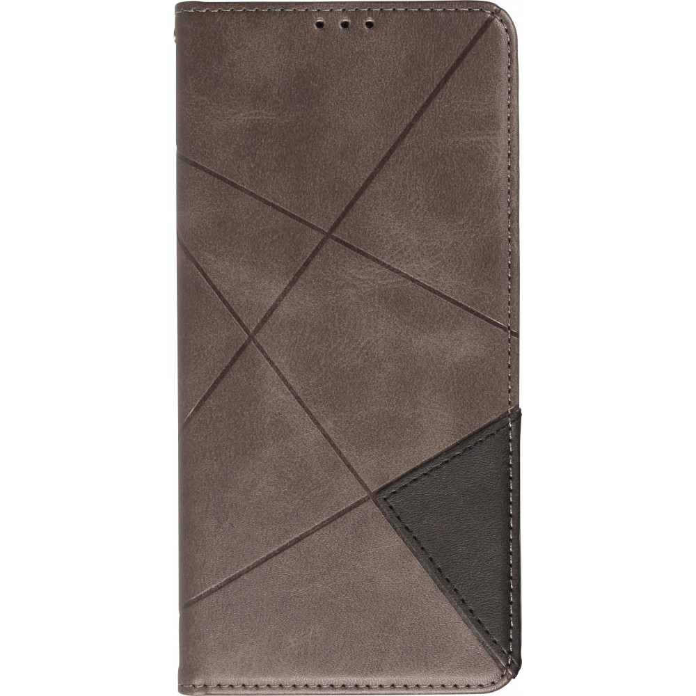 Hülle iPhone 13 - Flip Geometrisch - Grau