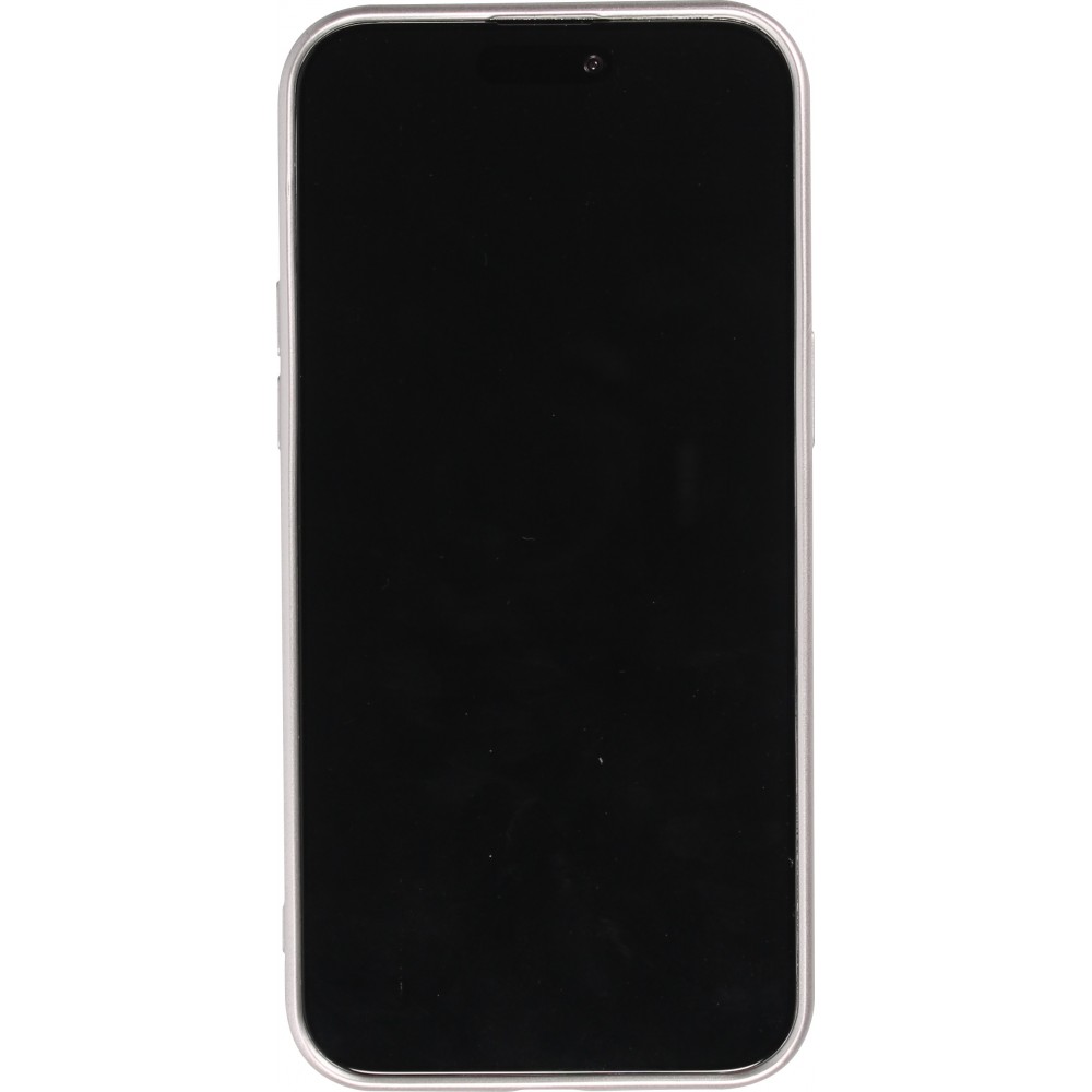 iPhone 16 Plus Case Hülle - Gummi weich mit Kameraschutzglas MagSafe - Silber