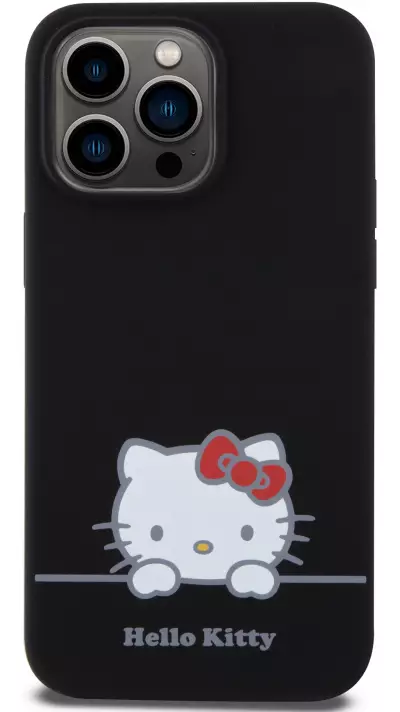 iPhone 15 Pro Max Case Hülle - Hello Kitty Daydreamer Silikon Soft Touch - Schwarz