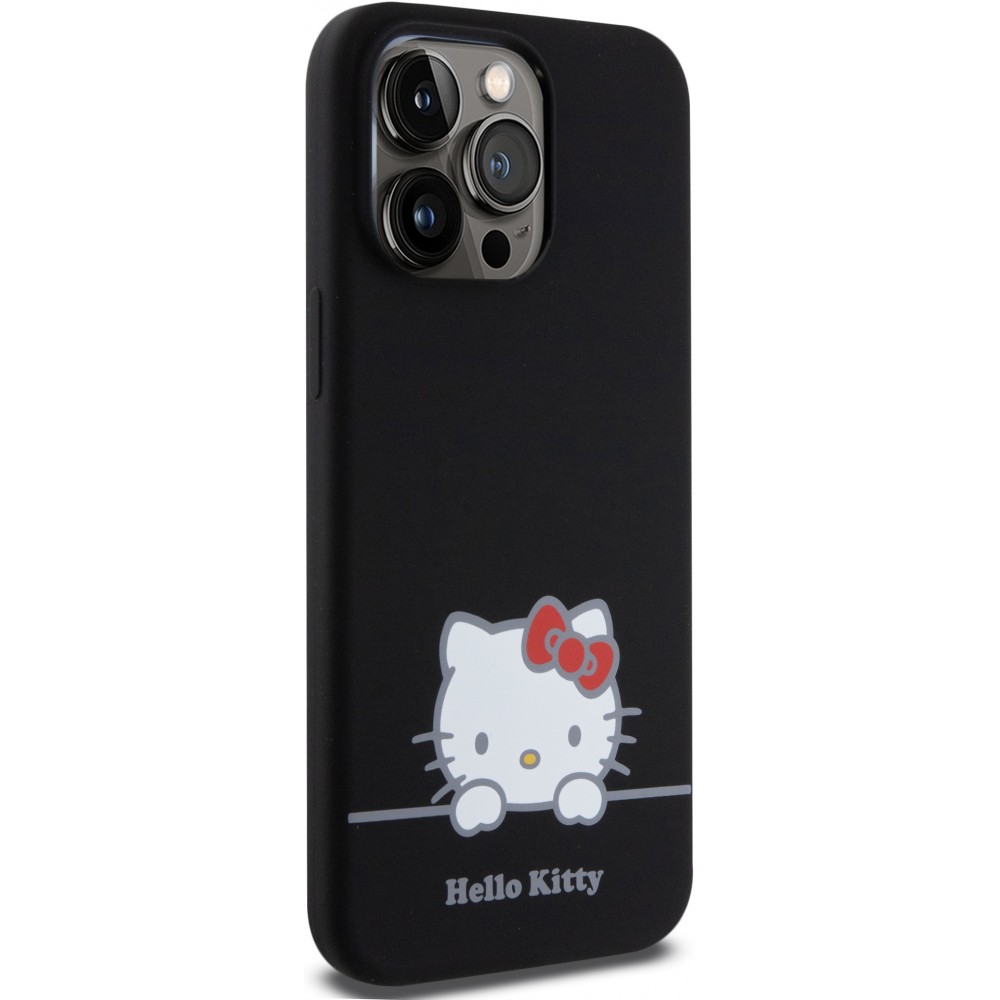 iPhone 15 Pro Max Case Hülle - Hello Kitty Daydreamer Silikon Soft Touch - Schwarz