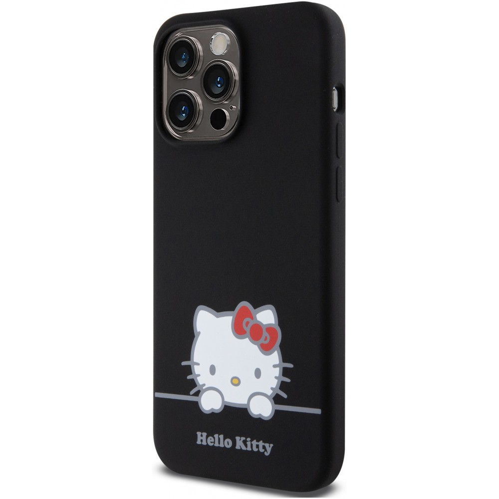 iPhone 15 Pro Max Case Hülle - Hello Kitty Daydreamer Silikon Soft Touch - Schwarz