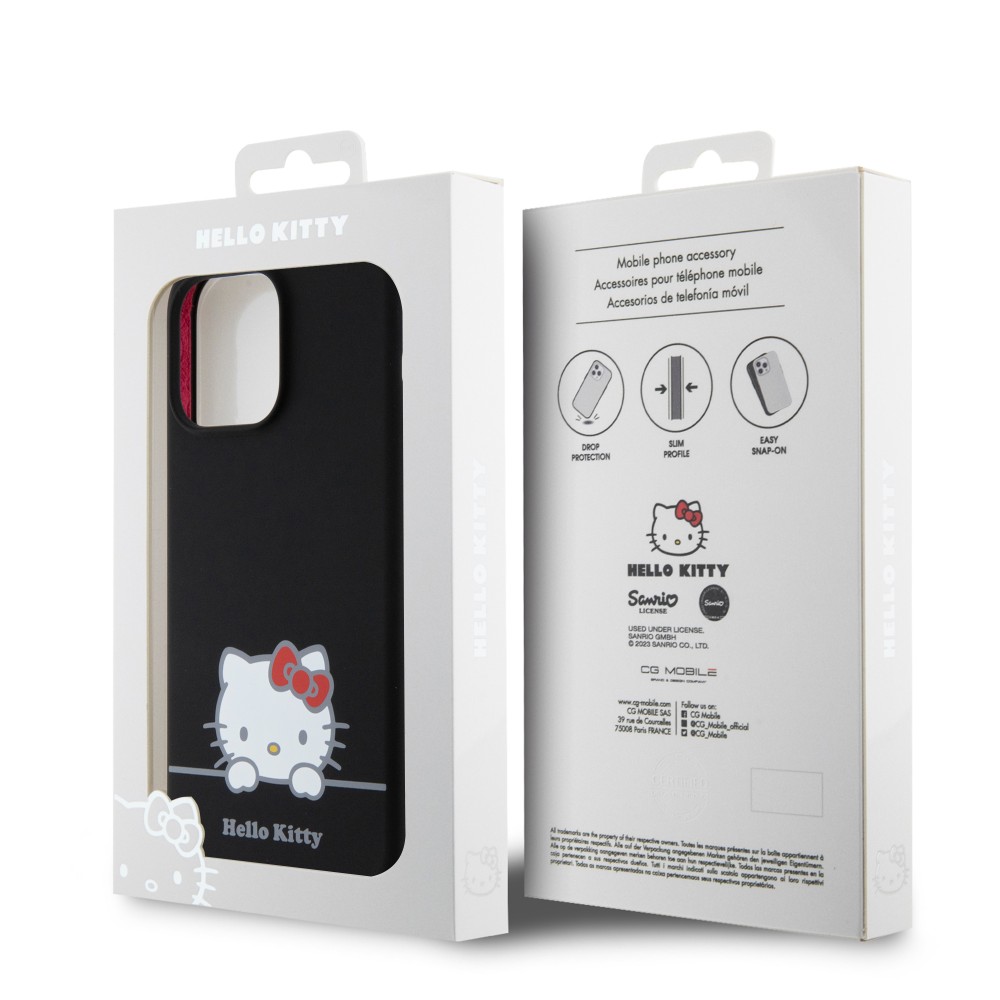iPhone 15 Pro Max Case Hülle - Hello Kitty Daydreamer Silikon Soft Touch - Schwarz