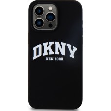 iPhone 15 Pro Max Case H&uuml;lle - Liquid Silicone DKNY New York MagSafe kompatibel - Schwarz