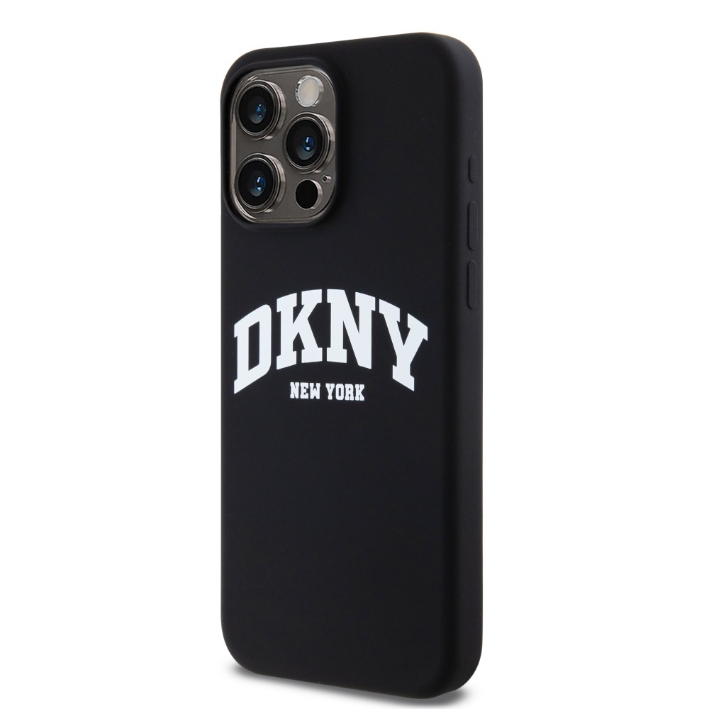 iPhone 15 Pro Max Case H&uuml;lle - Liquid Silicone DKNY New York MagSafe kompatibel - Schwarz