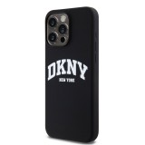 iPhone 15 Pro Max Case H&uuml;lle - Liquid Silicone DKNY New York MagSafe kompatibel - Schwarz
