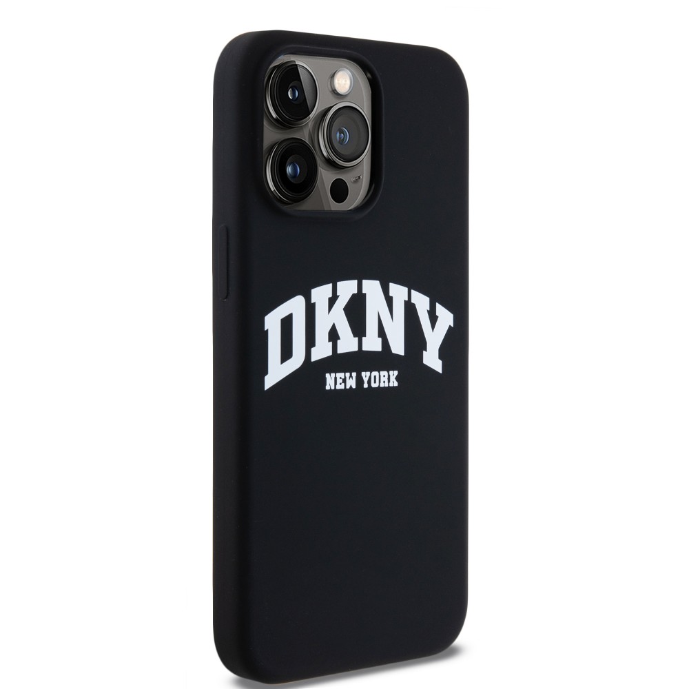 iPhone 15 Pro Max Case H&uuml;lle - Liquid Silicone DKNY New York MagSafe kompatibel - Schwarz