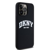 iPhone 15 Pro Max Case H&uuml;lle - Liquid Silicone DKNY New York MagSafe kompatibel - Schwarz