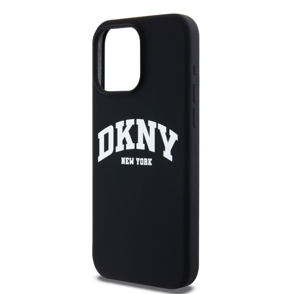 iPhone 15 Pro Max Case H&uuml;lle - Liquid Silicone DKNY New York MagSafe kompatibel - Schwarz