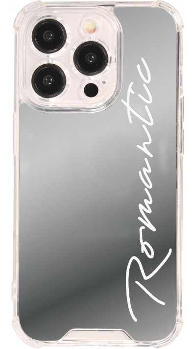 Coque iPhone 15 Pro Max - Silicone Miroir Romantic - Argent