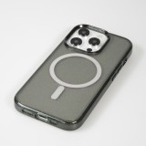 iPhone 15 Pro Max Case Hülle - Hartes Silikon mit Glitzer Rückseite und MagSafe - Schwarz