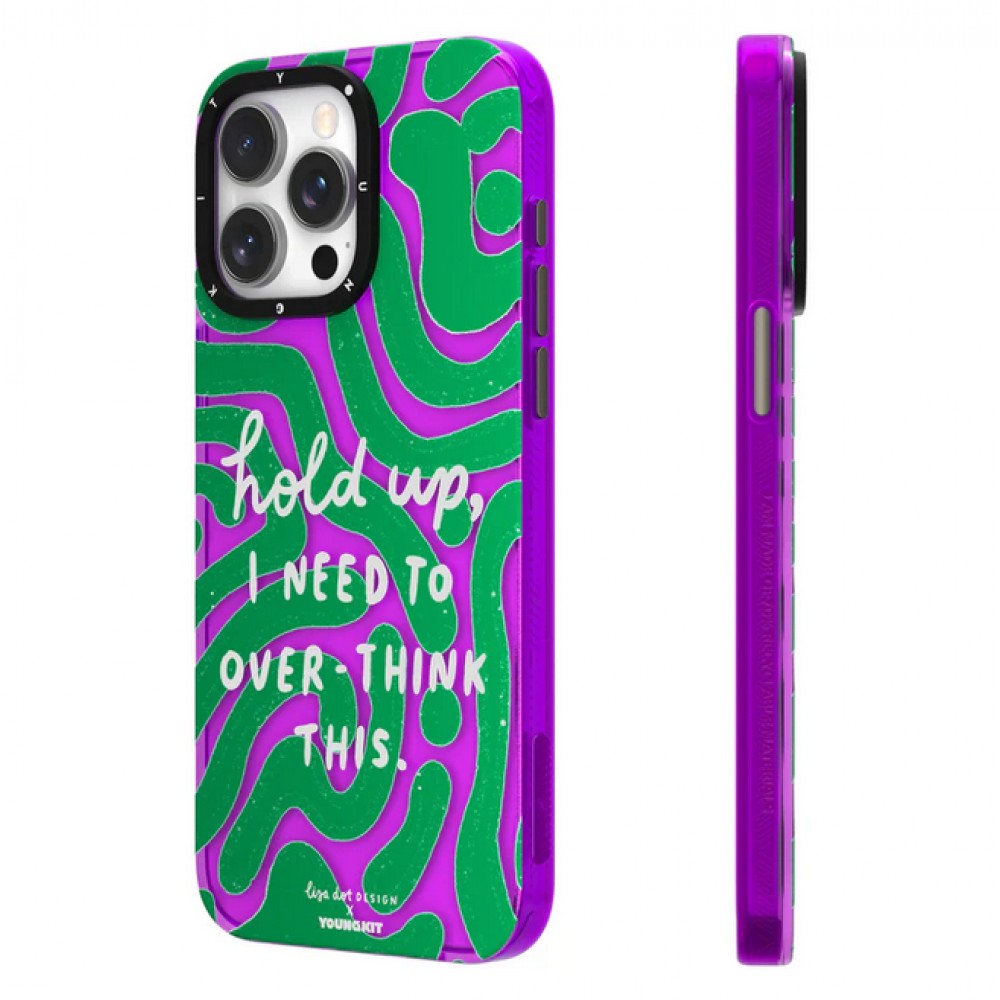 Coque iPhone 15 Pro - Youngkit @LisadotDesign Positive Quotes Case Overthink this