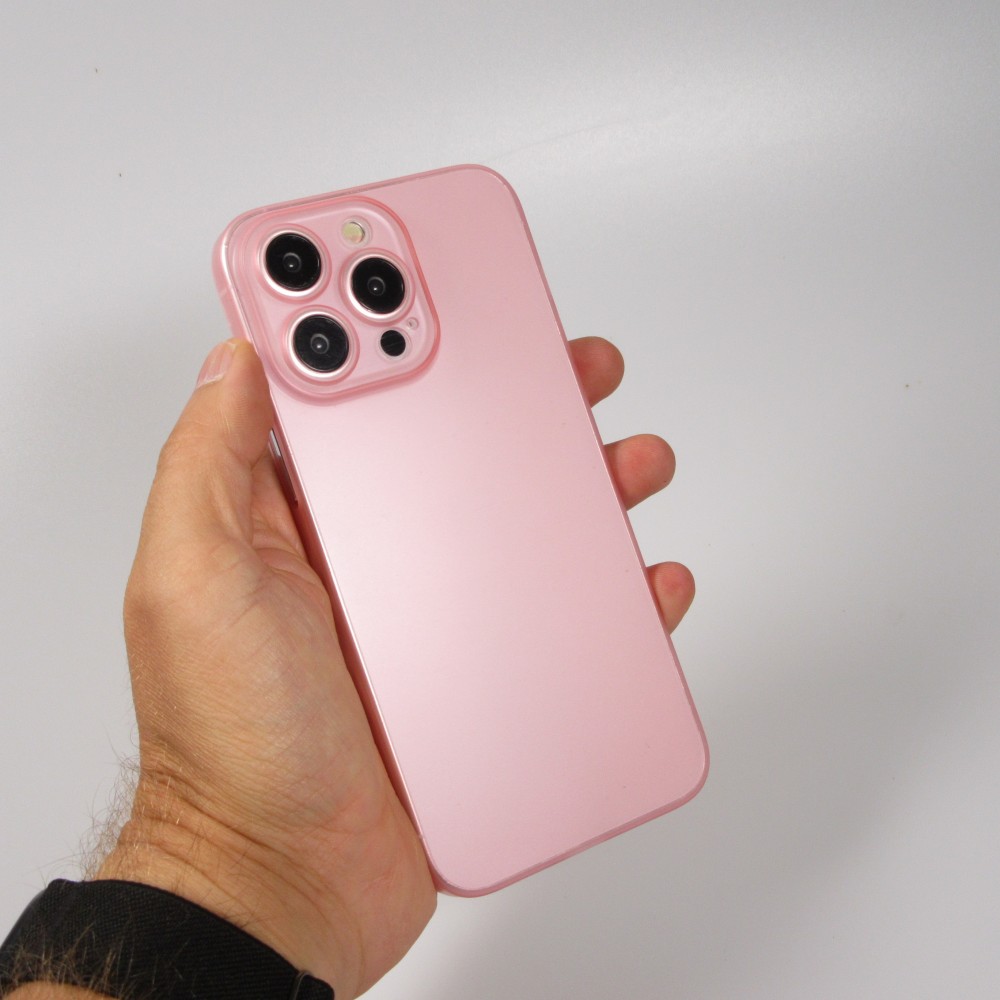 iPhone 15 Plus Case Hülle - Plastik ultra dünn semi-transparent matt - Rosa