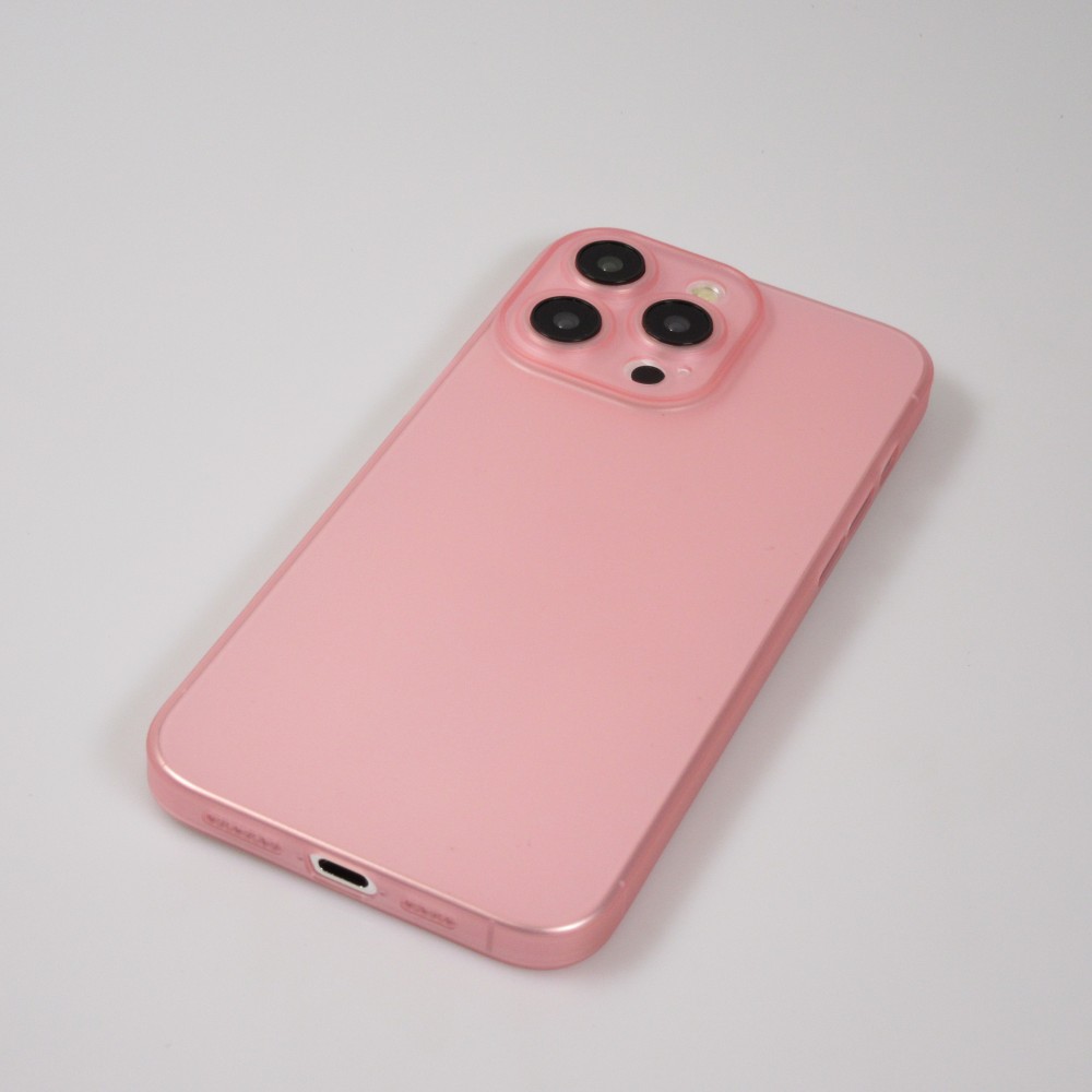 iPhone 15 Plus Case Hülle - Plastik ultra dünn semi-transparent matt - Rosa