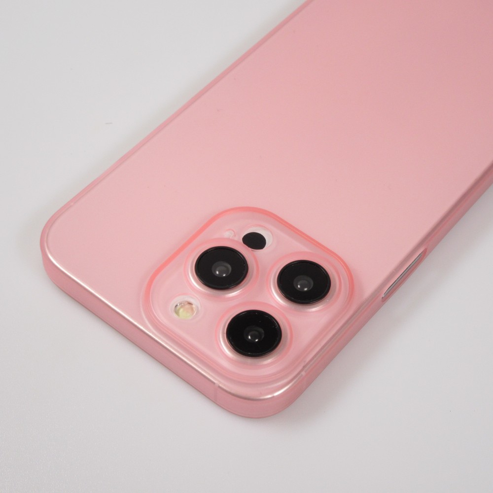 iPhone 15 Plus Case Hülle - Plastik ultra dünn semi-transparent matt - Rosa