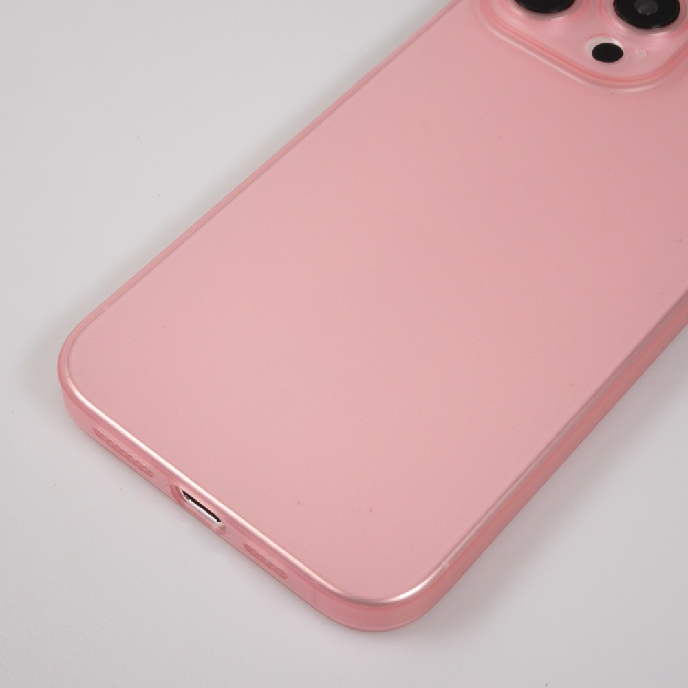iPhone 15 Plus Case Hülle - Plastik ultra dünn semi-transparent matt - Rosa