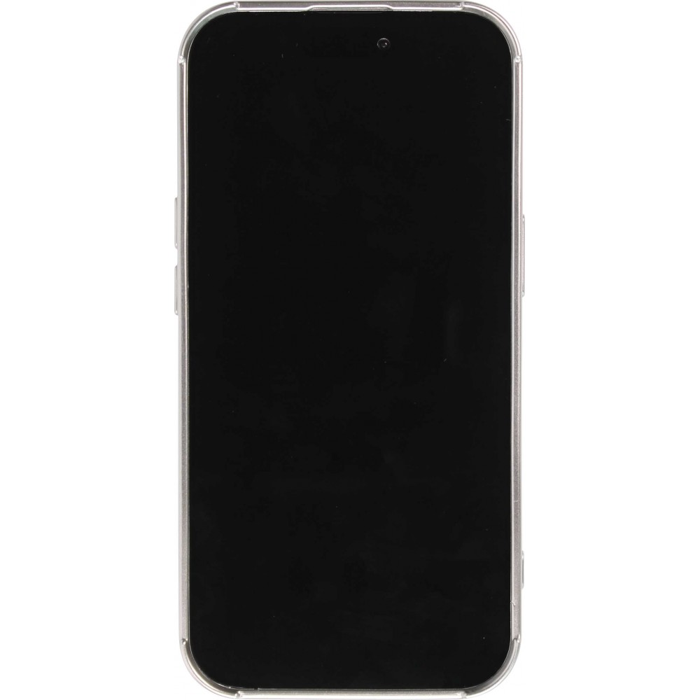 Coque iPhone 15 Pro Max - Silicone avec forme de vague 3D mat - Argent