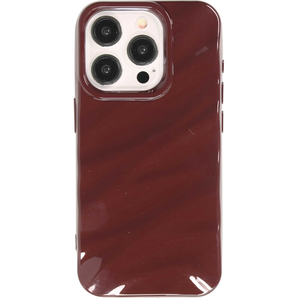 iPhone 15 Pro Max Case Hülle - Silikon mit 3D Wellenform matt - Violett