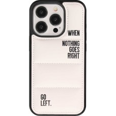 Coque iPhone 14 Pro - Silicone coussin 3D Go Left - Blanc