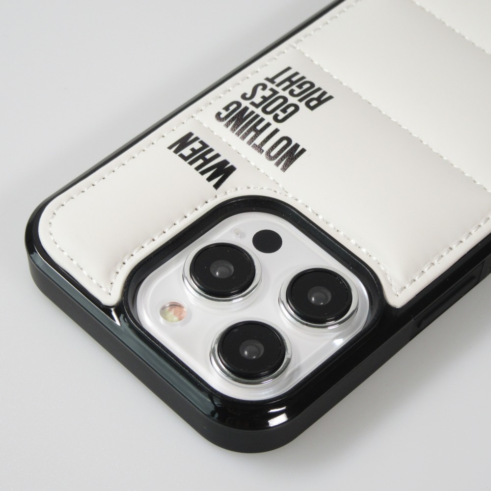 Coque iPhone 14 Pro - Silicone coussin 3D Go Left - Blanc