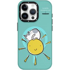 iPhone 15 Pro Case Hülle - Youngkit @Elizabeth Anderson Art Love Cat Case mit Magsafe  - Blau