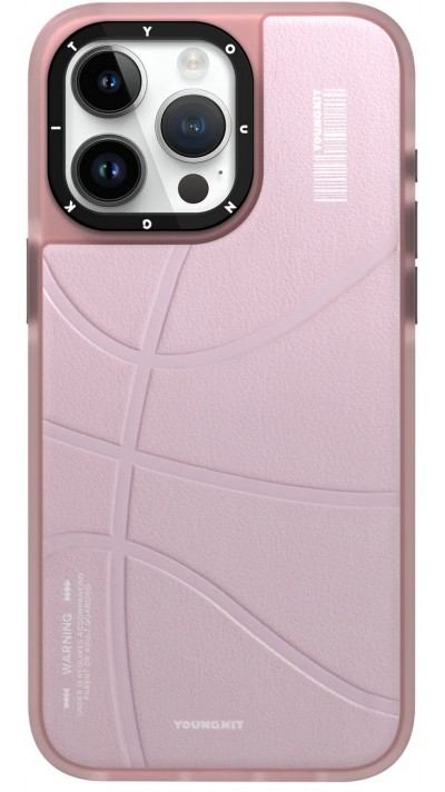 iPhone 15 Pro Case Hülle - Youngkit Passionate Backboard Leather Case mit Magsafe - Rosa