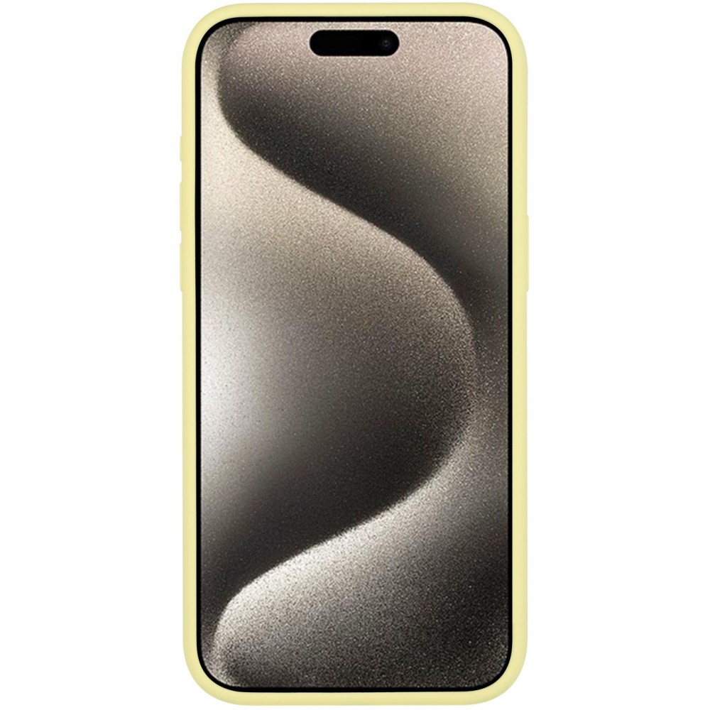 Coque iPhone 15 Plus - Soft Touch - Jaune pastel