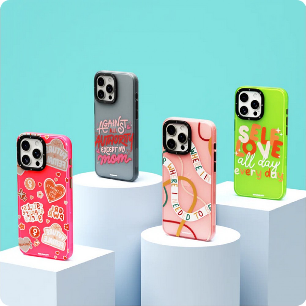 iPhone 15 Case H&uuml;lle - Youngkit @Blushing. ginger Positive Quotes Case - Schwarz