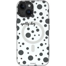 iPhone 15 Case Hülle - Youngkit Colorful Polka Dots Case mit Magsafe - Weiss