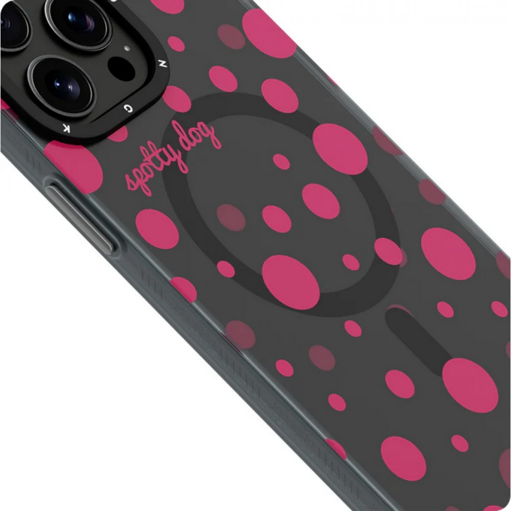 iPhone 15 Case Hülle - Youngkit Colorful Polka Dots Case mit Magsafe - Weiss