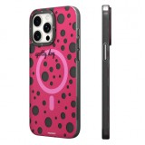 Coque iPhone 15 - Youngkit Colorful Polka Dots Case avec Magsafe - Rouge