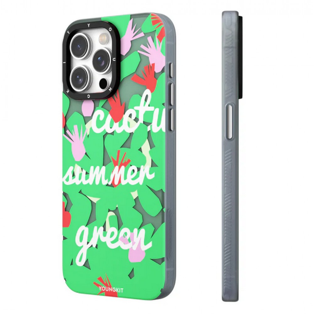 iPhone 15 Case H&uuml;lle - Youngkit Summer Fruit-Themed Case mit Magsafe - Gr&uuml;n