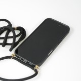 iPhone 16 Case Hülle - Bio Eco-Friendly Vegan mit Handykette Necklace - Schwarz