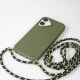 iPhone 16 Case Hülle - Bio Eco-Friendly Vegan mit Handykette Necklace - Dunkelgrün