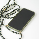 iPhone 16 Case Hülle - Bio Eco-Friendly Vegan mit Handykette Necklace - Dunkelgrün