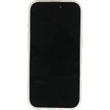 Coque iPhone 16 - Gel silicone rigide avec MagSafe rose bleue - Transparent