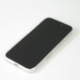 Coque iPhone 16 - Gel silicone rigide avec MagSafe rose bleue - Transparent