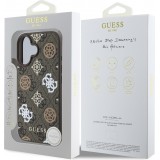 iPhone 16 Case H&uuml;lle - Guess Monogramm Peony mit MagSafe - Braun