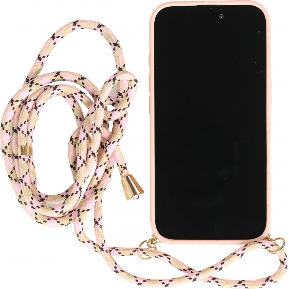 iPhone 16 Plus Case Hülle - Bio Eco-Friendly Vegan mit Handykette Necklace - Rosa