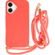 iPhone 16 Plus Case Hülle - Bio Eco-Friendly Vegan mit Handykette Necklace - Rot