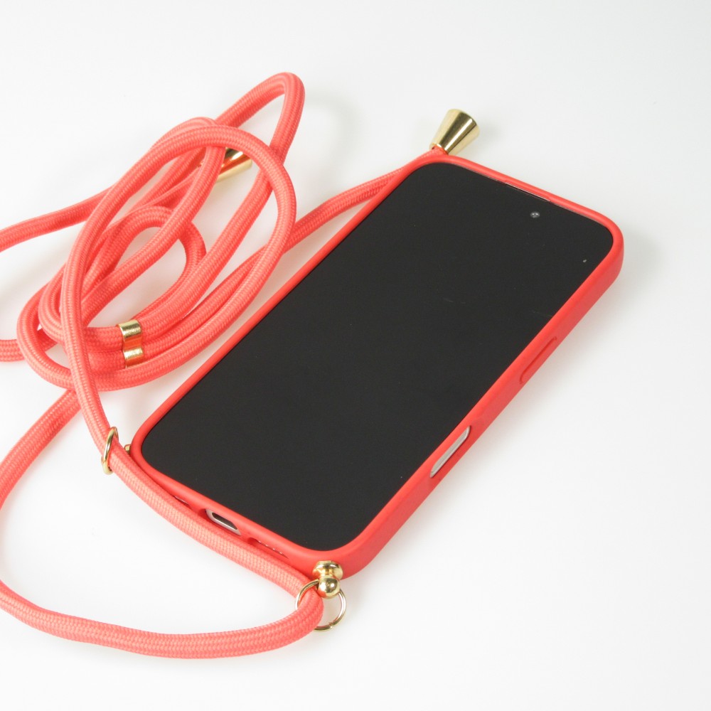 iPhone 16 Plus Case Hülle - Bio Eco-Friendly Vegan mit Handykette Necklace - Rot