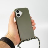 iPhone 16 Plus Case Hülle - Bio Eco-Friendly Vegan mit Handykette Necklace - Dunkelgrün