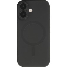 iPhone 16 Plus Case Hülle - Gummi weich mit Kameraschutzglas MagSafe - Schwarz