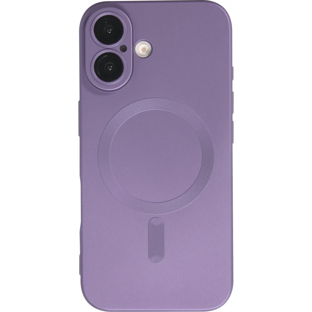 iPhone 16 Plus Case Hülle - Gummi weich mit Kameraschutzglas MagSafe - Violett