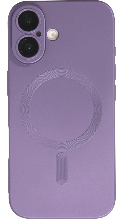 Coque iPhone 16 Plus - Gel souple avec vitre de protection caméra MagSafe - Violet