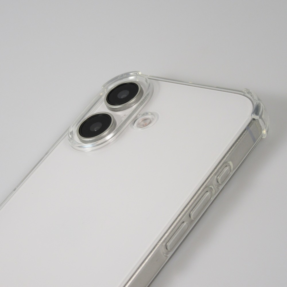 Hülle iPhone 16 Plus - Gummi transparent mit Seil blau gefleckt